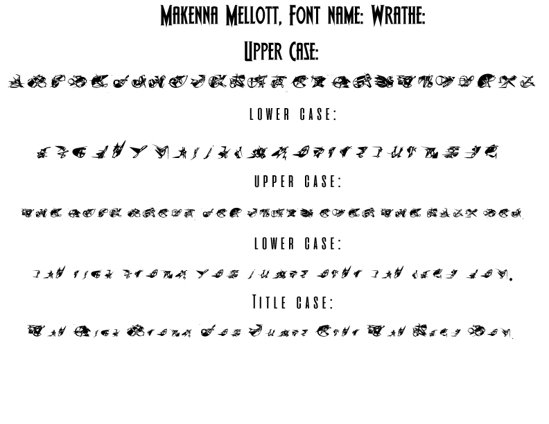 A custom made font that is sharp and decretive.