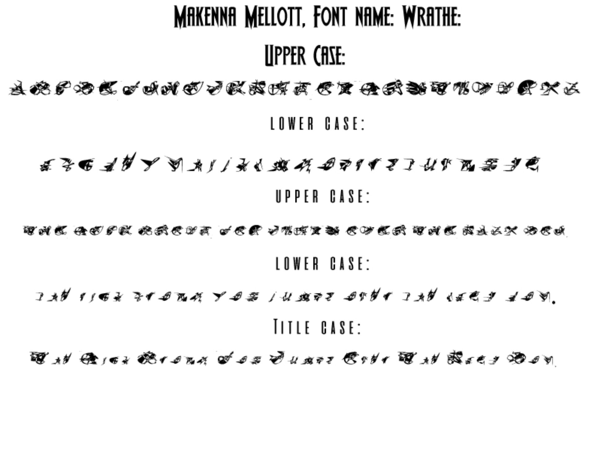 A custom made font that is sharp and decretive.