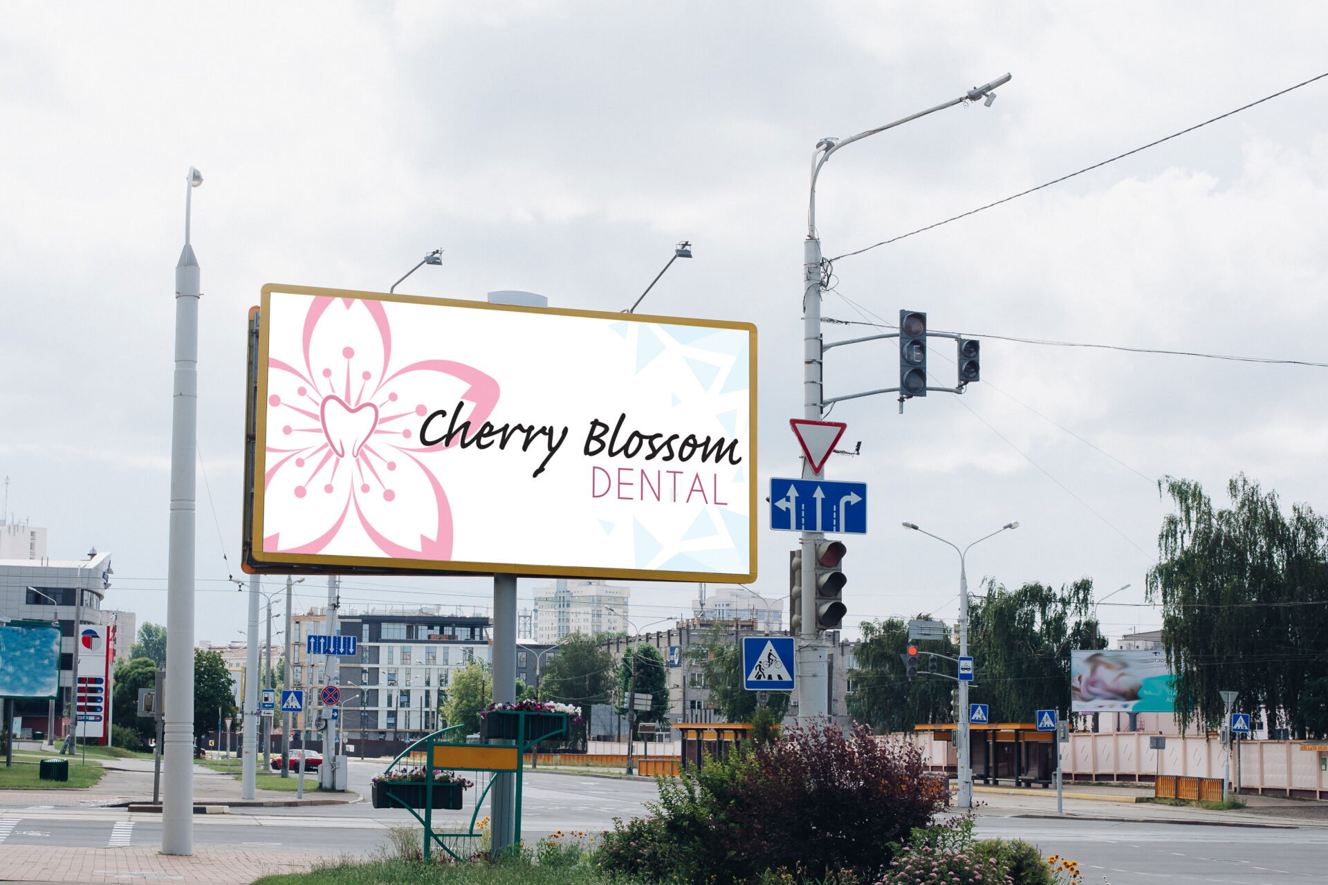 billboard advertising for a dental company.