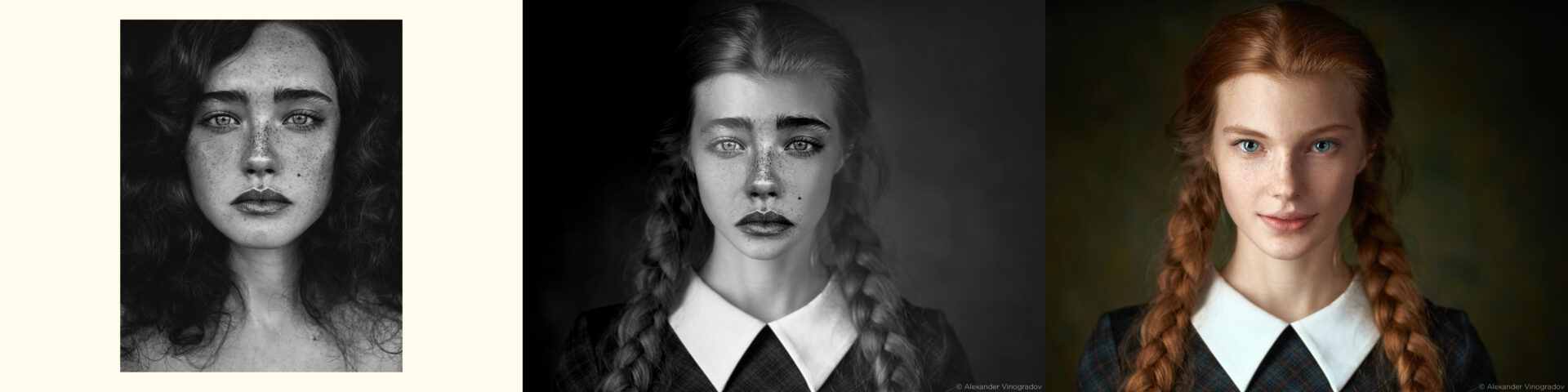 women with there faces spliced onto each other.