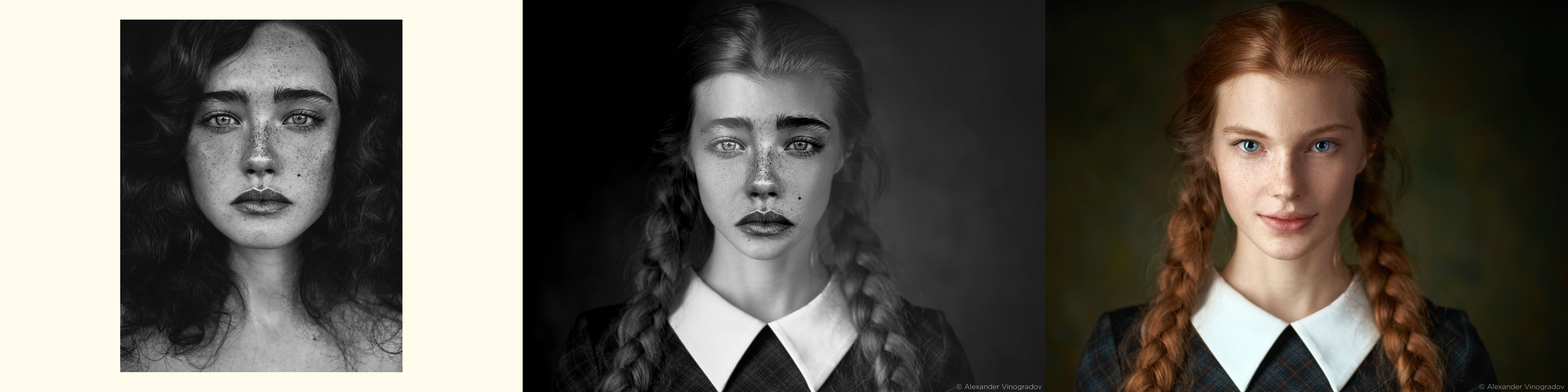 women with there faces spliced onto each other.